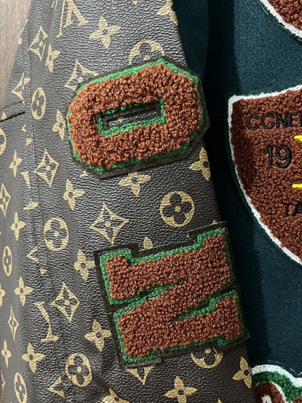 Louis Vuitton Dark Green Monogram Baseball Jacket - Picture 6 of 11